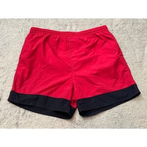 Prospirit Mens Red Black Colorblock Athletic Shorts Mesh Lined Size Large